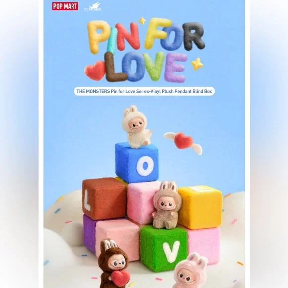 Labubu THE MONSTERS Pin for Love Series-Vinyl Plush Pendant Blind Box L Pop Mart - Picture 2 of 10